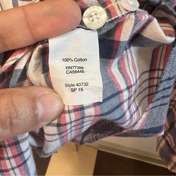 J. Crew summer plaid button down shirt XL - Picture 4 of 6